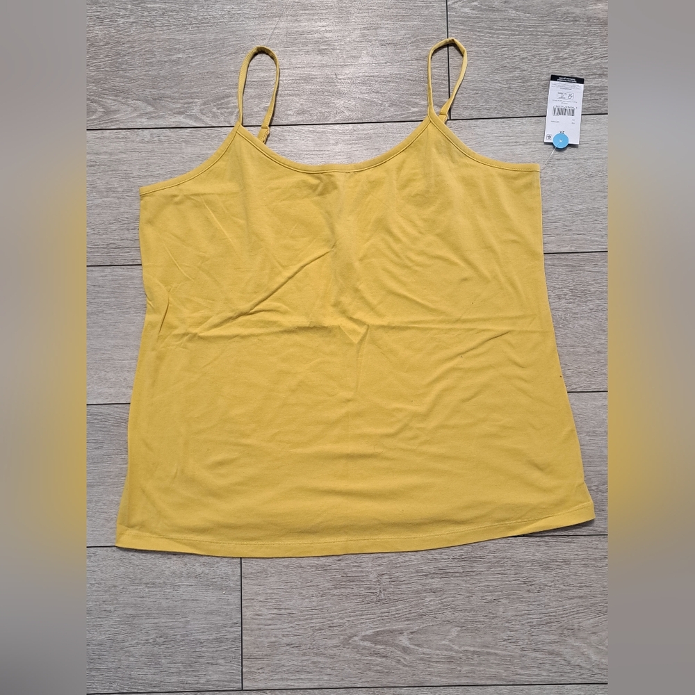 Brand New George Plus Size Women's Yellow Spaghetti Strap Top